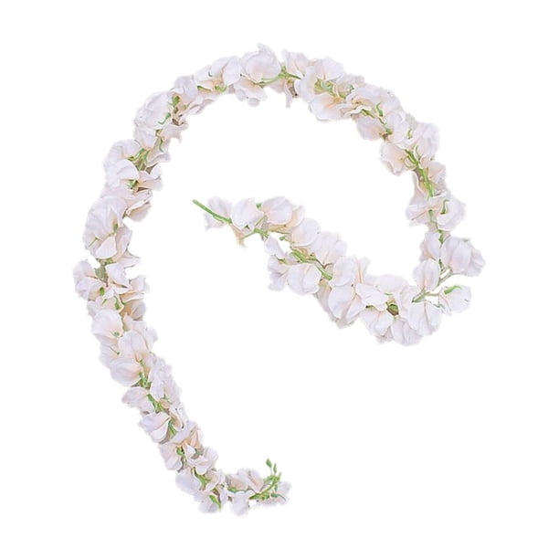 Promotion!Bola bordada cifrada de vid de flores simuladas,palo de ratán,cuerda de flores de glicina,decoración de bodas,adornos florales artificiales