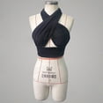 thumbnail image 3 of Womens Nightclub Cut Out Knot Halter Neck Front Stretch Bra Vest Ladies Crop Top, 3 of 5