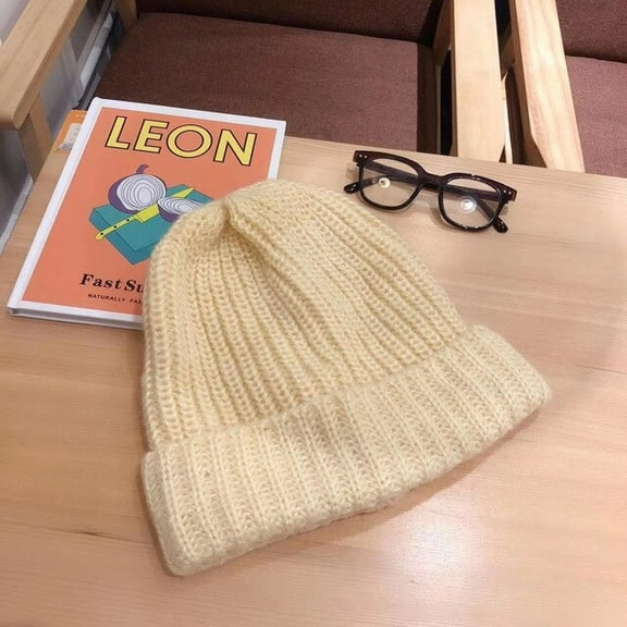 CoCopeaunts Knitted Hat Woman Winter Warm Hat Men Skull Hat Loose Big Head Solid Color Casual Beanie Hat Outdoor