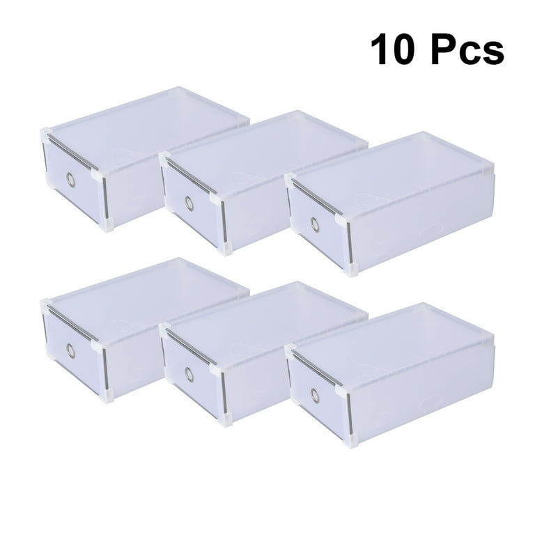 10pcs Transparent Clear Plastic Shoe Box Storage Shoe Boxes Foldable Shoes  Case Holder Shoebox Transparent Shoes Organizer Boxes