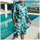 thumbnail image 2 of Traje de hombre urbano elegante con estampado 3D de efecto tie-dye, traje de playa holgado y cómodo, 2 of 5