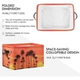 thumbnail image 3 of Coolnut Summer Palm Trees Storage Basket Collapsible Toy Storage Bins Waterproof Canvas Storage Basket with Leather Handles for Home Closets Offices,Kids Toy and Gift Baskets,2PCS Home Decor, 3 of 7