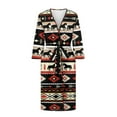 thumbnail image 3 of Yuyamidu Aztec Western Geometric Long Sleeve Robes for Women Nightgowns Lightweight Mid-Calf Length Bathrobes Spa Robes Soft V Neck Nightgown Dress for Girls Size L, 3 of 7