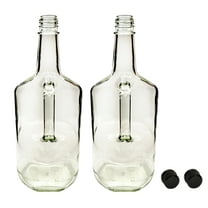 Home Brew Ohio 1.75 Liter Classic Handled Flint Liquor Bottle w 33mm Cap (Set of 2)