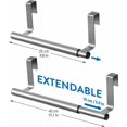 thumbnail image 2 of nipocaio Towel Rack Hanging on Cupboard Doors, Drying Rack 1 Stainless Steel Extendable Bar, 25-40x8x9cm, Kitchen and Bathroom Accessory without Drilling, 91g, 2 of 5