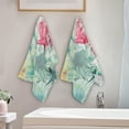 thumbnail image 5 of Hawaii Pink Flamingo Hand Towel Set of 2, Summer Green Leave Face Towel Tropical Floral Flower Brazilian Decoration Gift for Bathroom Kitchen Girl Woman Party, 5 of 6