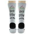 thumbnail image 5 of ThisWear Adoptive Mom Gifts for Women Best Effin Bon-s Mom Ever Floral 1-Pair Novelty Crew Socks, 5 of 5