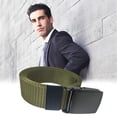 thumbnail image 5 of Cinturón de hombre con hebilla,Cinturón de lona web para pantalones de vestir de golf casuales para hombres, 5 of 5