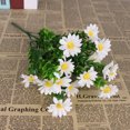 thumbnail image 1 of Margarita de seda de flores artificiales, 2 racimos de flores falsas al aire libre para decoración de hogar, mesa, ventana, decoración (blanco) oso de fresa Hogar, 1 of 6