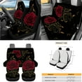 thumbnail image 3 of Jeiento Rose Car Seat Covers Full Set 15 Pack Auto Steering Wheel Cover Seat Belt Pads Coasters Trash Bin Hanging Storage Bag Cup Holders Rearview Mirror Cover Key Ring for Women, Red, 3 of 7