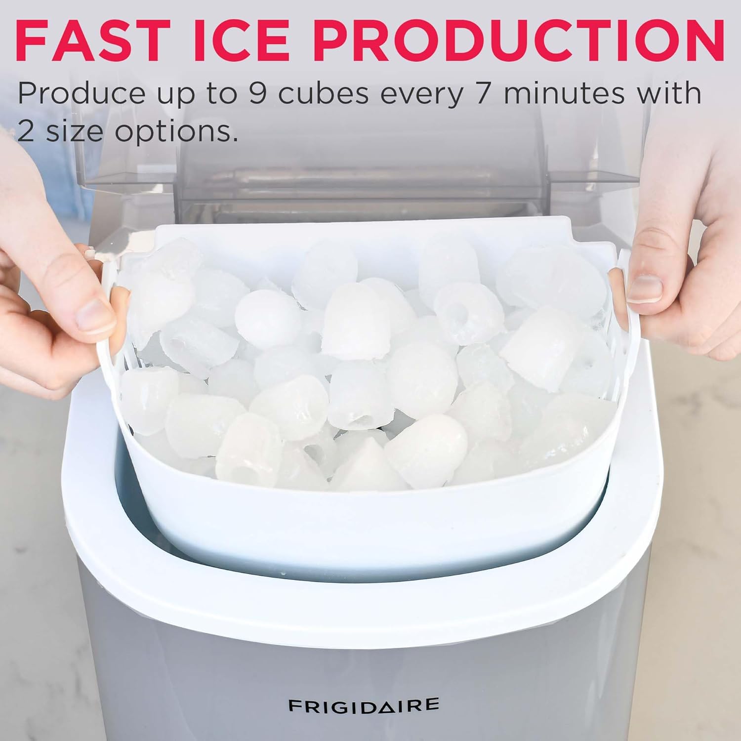 Compact Countertop Ice Maker, 26 lb per Day, Black