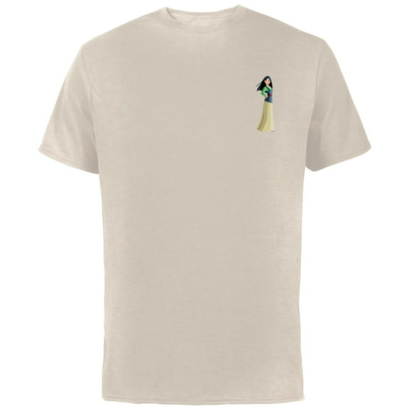 Disney Princess Mulan Small Print - Short Sleeve Cotton T-Shirt for Adults - Customized-Natural