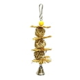 thumbnail image 2 of Flmtop Pet Bird Parrot Rattan Ball Bell Swing Hanging Climbing Cage Decor Bite Chew Toy Wood Color, 2 of 9