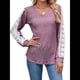 thumbnail image 1 of Camisas de Larga para Mujer, Blusas Informales de Negocios con Cuello en V, Camisetas de Moda para Otoño 2025. Ropa. Rojo Púrpura L, 1 of 9