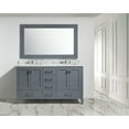 thumbnail image 2 of Design Element London 61" Double Sink Bathroom Vanity Set in Gray with Carrara Marble Top, 2 of 5