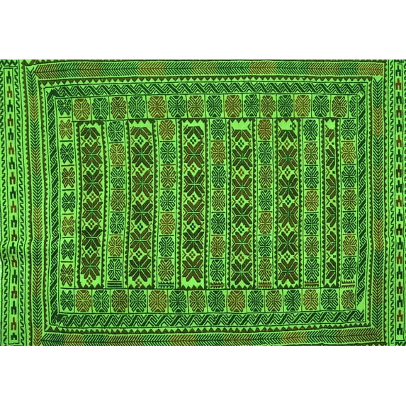 Ahgly Company Indoor Rectangle Persian Green Traditional Area Rugs, 5' x 8'