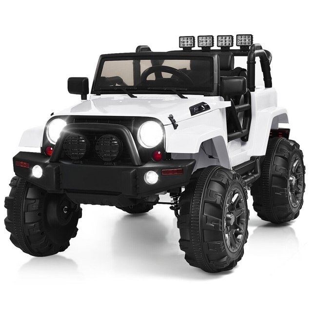 Patiojoy Bluetooth Remote Kids Ride-on Car 12V Electric Truck w/ 2.4 GHZ Controller White