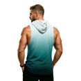 thumbnail image 7 of Gradient Muscle Shirt For Men, Sleeveless Pullover Hoodie Vest with Kangaroo Pocket - Quick Dry Bodybuilding Stringer for Summer Gym & Outdoor Training Green S, 7 of 7