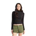 thumbnail image 1 of Aeropostale suéter de cuello alto acanalado para mujer, negro, pequeño Aeropostale Pull-over, 1 of 2