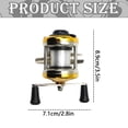 thumbnail image 2 of Gold Baitcast Fishing Reel - Portable, Lightweight, Ultra Smooth Aluminum Spinning Reel for Saltwater or Freshwater Ice Fishing, 2.8x3.5 Inch, Gold, 2 of 2
