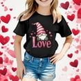 thumbnail image 2 of Gunia Toddler Boys Girls Valentines Shirt Short Sleeve Love Heart Graphic Crew Neck Casual Breathable Soft Valentine'S Day T-Shirt Kids Tee Tops 3-13 Years Black, 2 of 4