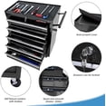 thumbnail image 5 of 5 Large Drawers Rolling Tool Cart on Wheels, Trolley Organizer Tool Case Chest, Multifunctional Storage Tool Box for Workshop, Garage, Warehouse, Repair Shop (5 Drawers-29.3" H-Black), 5 of 18
