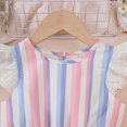 thumbnail image 6 of Vividxx Dress For Girls Summer Dresses Casual Sleeveless Floral Print Lace Trim Colorful Stripe For Toddler Kids Years Outdoor Play School Daily Wear 5-6 Years, 6 of 7