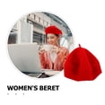 thumbnail image 2 of Boina francesa clásica roja para mujer. Elegante, cómoda y versátil, ideal para disfraces de artista, atuendos casuales y uso diario., 2 of 2