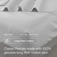 thumbnail image 2 of DOZ Long Staple Cotton Sheet Set, Crisp Percale Weave, Breathable, Matte Finish, Durable, Hotel Comfort, 2 of 11