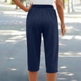 thumbnail image 6 of BUIGTTKLOP Women's Capri Pants Wide Leg Basic Sweatpants Lounge Loose Fitted Casual Drawstring Yoga Capris with Pockets, 6 of 6