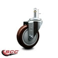 thumbnail image 2 of 4 Inch Maroon Polyurethane Wheel Swivel 7/16 Inch Grip Ring Stem Caster SCC, 2 of 2