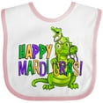thumbnail image 3 of Inktastic Happy Mardi Gras Big and Little Alligators with Beads Boys or Girls Baby Bib, 3 of 4