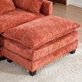 thumbnail image 4 of Ottoman Only, Modern Sectional Couch, for Living Room Bedroom and Apartment, Comfy Double Layer Upholstered Seat Cushion, Breathable Chenille Fabric (Orange), 4 of 4