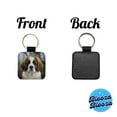 thumbnail image 4 of Saint Bernard Dog Puppy Photo Faux Leather Square Keychain, 4 of 7