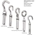 thumbnail image 3 of Expansion Screw Bolts Sleeve Anchors，M6M8M10 Stainless Steel Anchor Eye Bolt, Small Hook Expansion Bolt Fixing Accessories, Easy to Install (Color : 6pcs, Size : M8 has Spring), 3 of 5