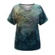 thumbnail image 4 of Fiudx Liquidación de Ofertas Flash Camiseta Holgada de Manga Corta con Cuello En V y Estampado Informal a La Moda para Mujer, 4 of 4