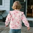 thumbnail image 5 of Xixirimido Pink Cherry Blossom Print Toddler Girls Casual Sweatshirt Long Sleeve Pullover with Ruffle Shoulder Graphic Crewneck Sweater for Fall & Winter, for 3-4T, 5 of 7