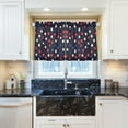 thumbnail image 5 of Yayeee Kitchen Curtains Tier Pair Light Filtering 27"x24" Rod Pocket Short Cafe Window Panel, Red Starry Pattern, 5 of 7