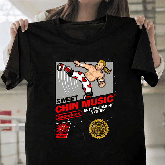 Shawn Michaels Sweet Chin Music 8 Bit Wrestling Unisex T-Shirt, up to size 3XL.