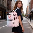 thumbnail image 3 of Yspwyqan Strawberry Axolotl School Backpack for Kids Teens, 17 Inch 600D Polyester Lightweight Bookbag Fits 15.6 Laptop, Multi-Pocket Pink Blue Gradient Bags for Elementary Middle School, 3 of 7