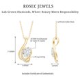 thumbnail image 4 of Rosec Jewels Lab Grown Diamond Pendant with Chain - EF-VS Grade Certified Necklace for Birthday, 14K Yellow Gold, 4 of 6