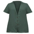 thumbnail image 4 of MesaSe Femmes Été Manches Courtes Combinaisons Shorts V Cou Bouton-Down Rompers, 4 of 6