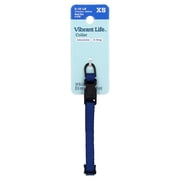 Vibrant Life Solid Polyester Adjustable Dog Collar, Blue, XS