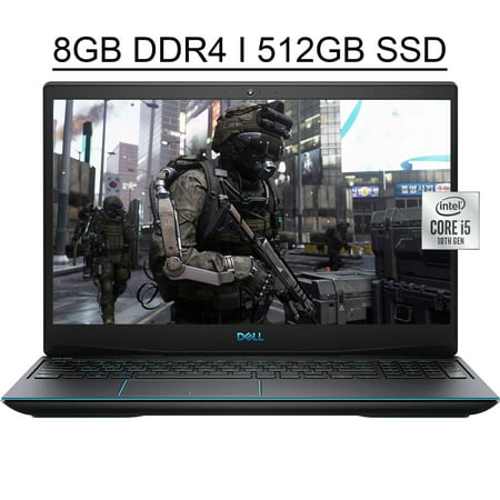 Dell G3 15 3500 Gaming Laptop 15.6" FHD 120Hz WVA Display 10th Gen Intel Quad-Core i5-10300H 8GB DDR4 512GB SSD NVIDIA GeForce GTX 1650 Ti 4GB Backlit Keyboard Nahimic 3D Audio Win10 Black
