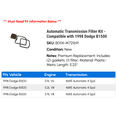thumbnail image 2 of Automatic Transmission Filter Kit - Compatible with 1998 Dodge B1500, 2 of 2