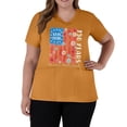 thumbnail image 3 of 250 Anniversary Scrub Tops for Women Letter Print 4th Of July Short Sleeve Shirts V Neck Moisture Wicking Classic Fit Casual Tops with Pockets, #01 Earthy Yellow, 3XL, 3 of 4