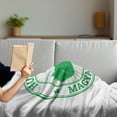 thumbnail image 3 of Hungary Soft Flannel Fleece Blanket, Grunge Vintage Rubber Stamp with the Name and Map Magyarorszag Tourist Europe, Cozy Plush for Indoor and Outdoor Use, 50" x 60", Green and White, by Ambesonne, 3 of 5