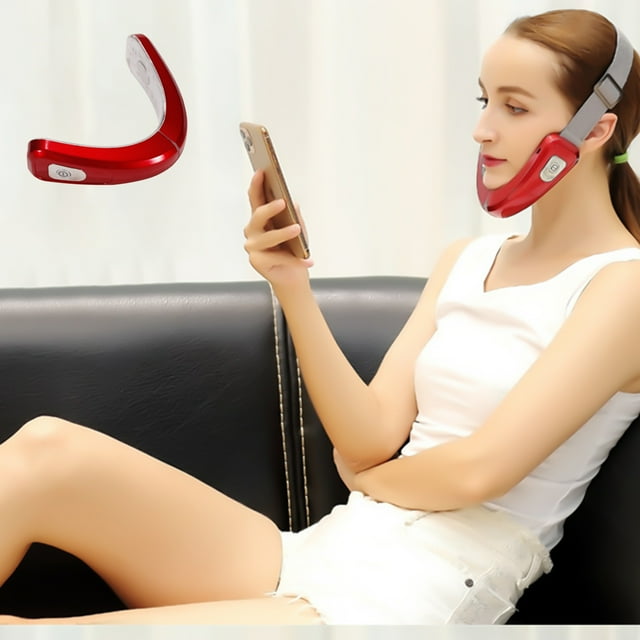 TIMIFIS Massage Machine V Face Machine, V-Line Up Lift Belt Machine, Lift Face Massagers for Reduce Double Chin, Red Blue Massage Machine Apartment Essentials
