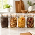 thumbnail image 3 of FOUKUS Glass Jars with Airtight Lids: 33oz Glass Storage Jars Set of 4, Wide Mouth Mason Jars for Pickles, Coffee, Flour & Sugar, Leakproof Glass Food Storage Jars for Kitchen Pantry Organization, 3 of 6