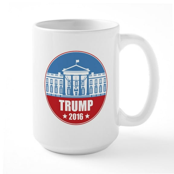 CafePress - White House Trump Large Mug - 15 oz Ceramic Large White Novelty Mug